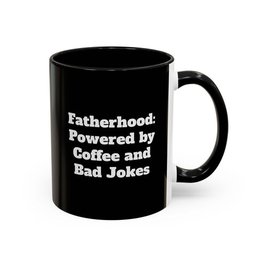 Fatherhood: Powered by Coffee and Bad Jokes Mug - Gift Runner