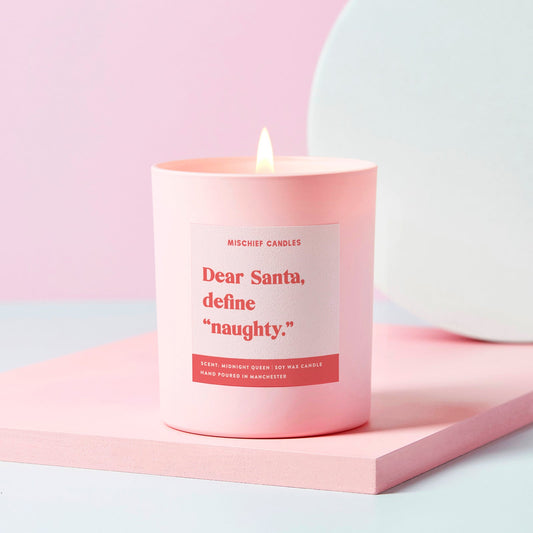 Cheeky Christmas Candle Gift Dear Santa Define Naughty